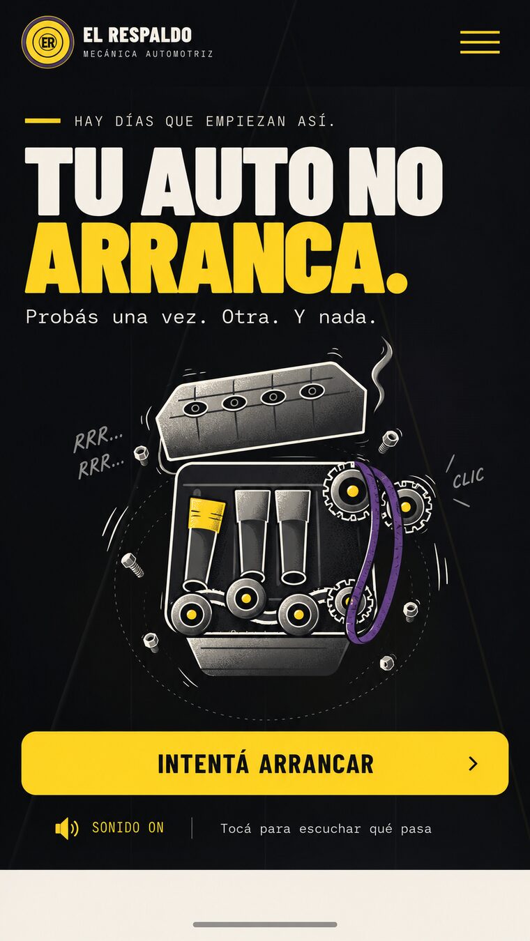 El Respaldo: motor doodle en estado roto, previo a interactuar